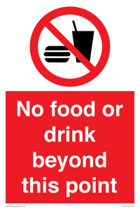 No food or drink beyond this point